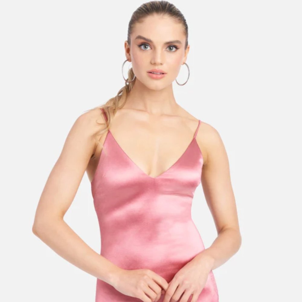 SATIN AND LACE SLIP DRESS